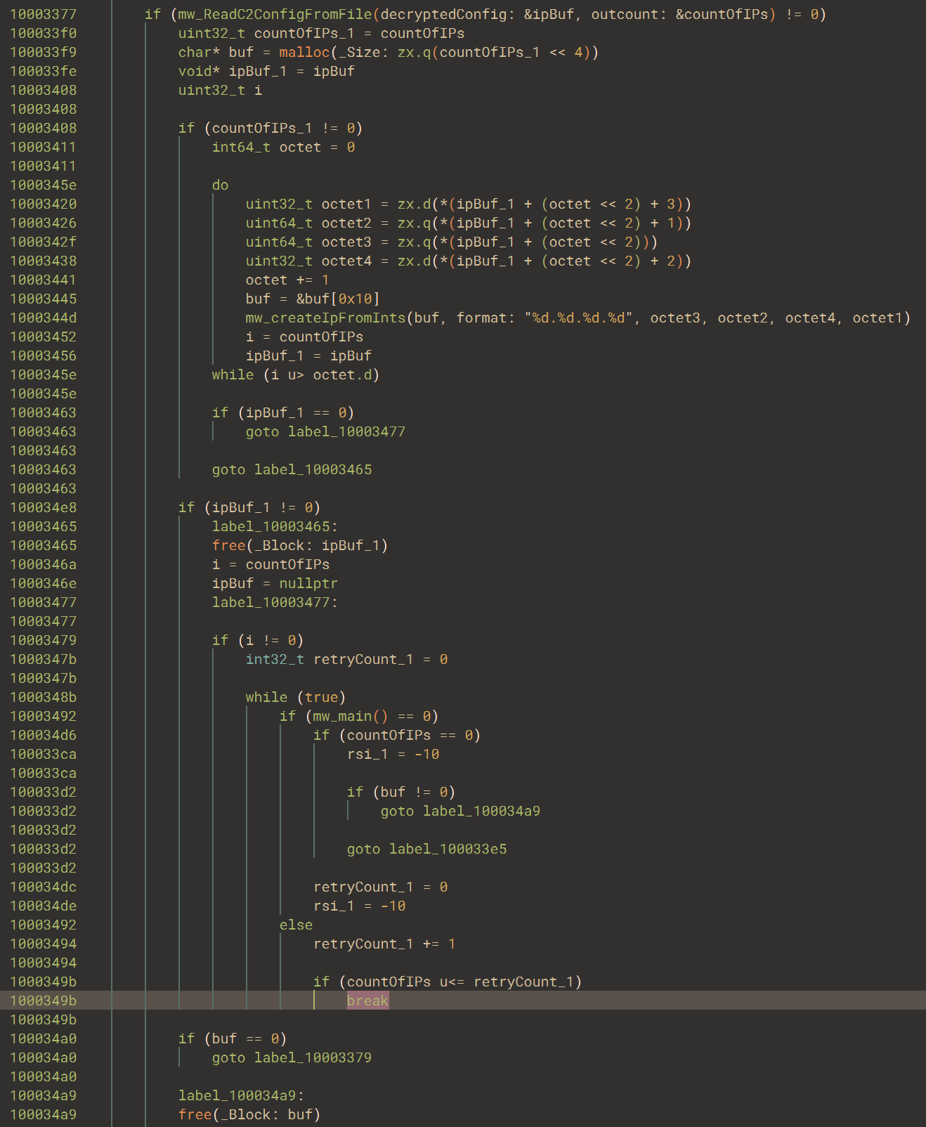 View of the full “start” routine that retries with an exponential backoff on multiple failed attempts to spawn “mw_main”